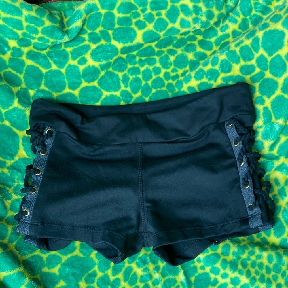 California kisses little girls scrunchy bottom shorts black with lace tie up